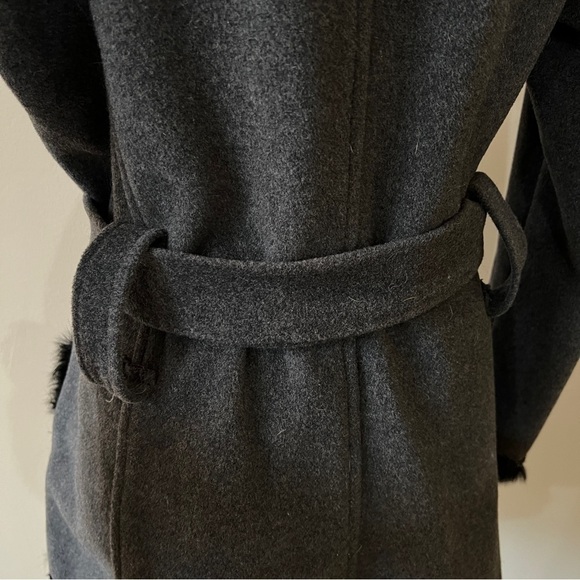 PAINC’S WOOL CASHMERE BELTED COAT SHAWL COLLAR BEADED TRIM ITALIAN LUXURY 46-10 - Picture 7 of 13